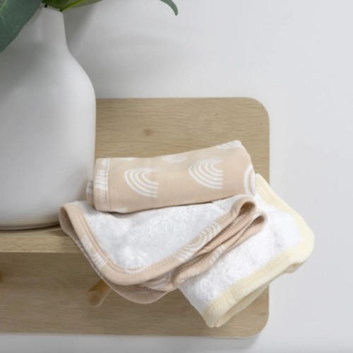 Bubba Blue 3 Pack Wash Cloths Nordic Vanilla/Latte